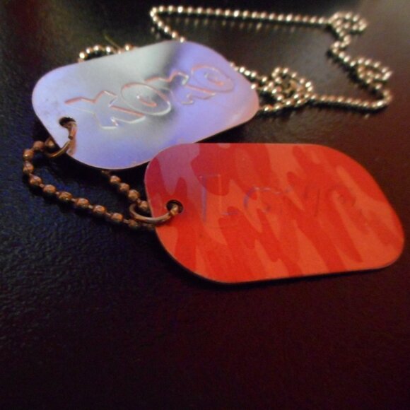 DOG TAGS NECKLACE WITH LONG BALL CHAIN - Picture 4 of 6